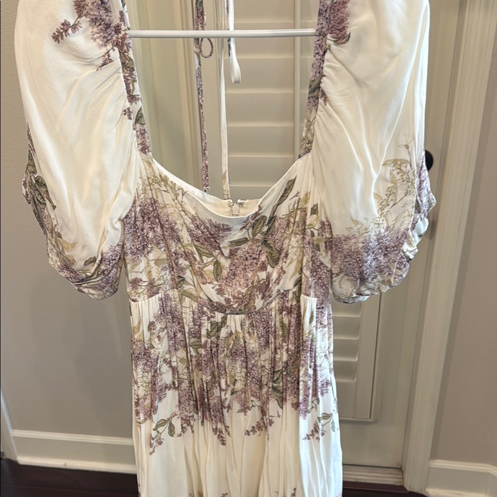 ANTONIO MELANI Cream and Purple Floral Dress size 4